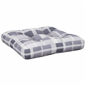 vidaXL Coussin de palette carreaux gris 58x58x10 cm tissu