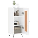vidaXL Buffet Blanc brillant 34 5x34x90 cm Bois d'ingénierie