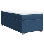 vidaXL Sommier à lattes de lit avec matelas Bleu 80x200 cm Tissu