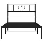 vidaXL Cadre de lit métal sans matelas avec tête de lit noir 100x200cm