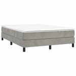 vidaXL Sommier à lattes de lit et matelas Gris clair 140x190cm Velours