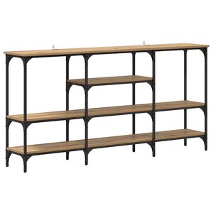 vidaXL Table console avec étagère chêne artisanal 160 x 29 x 80 cm