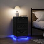 vidaXL Table de chevet avec lumières LED noir 38x34x65 cm