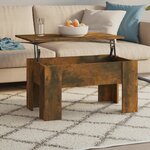 vidaXL Table basse Chêne fumé 79x49x41 cm Bois d'ingénierie