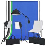 vidaXL Kit de photo avec table de photo  lumières et toiles de fond