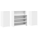 vidaXL Bureau de réception blanc 200x50x103 5 cm bois d'ingénierie