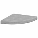 vidaXL Étagères d'angle murales 4 Pièces Gris béton 35x35x3 8 cm MDF