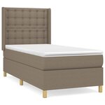 vidaXL Sommier à lattes de lit avec matelas Taupe 90x200 cm Tissu