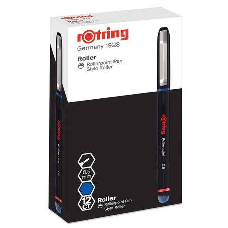 Boite de 12 stylos roller rollerpoint  largeur tracé: 0 5mm  bleu rotring