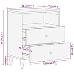 vidaXL Table de chevet 50x33x60 cm bois de manguier massif