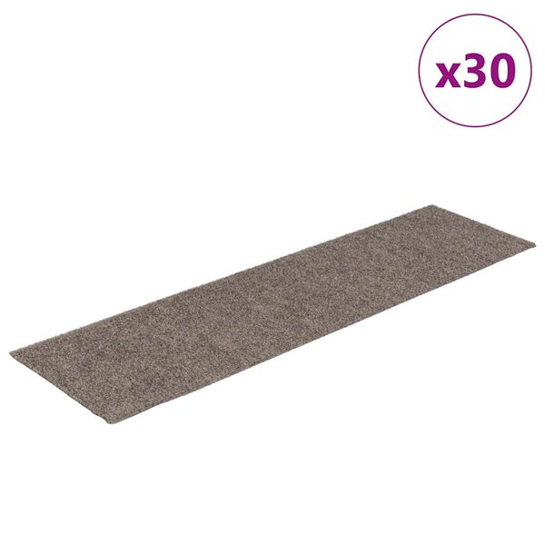 vidaXL Tapis d'escalier autocollants 30 pièces 76 x 20 cm Beige Rectangulaire