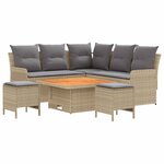 vidaXL Ensembles de meubles 6 Pièces Beige et Gris clair Rotin PE