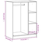 vidaXL Garde-robe gris béton 77x48x102 cm bois d'ingénierie