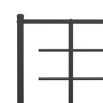 vidaXL Cadre de lit métal avec tête de lit/pied de lit noir 193x203 cm