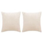 vidaXL Coussins 2 Pièces Tissu 45x45 cm Blanc cassé