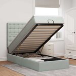 vidaXL Cadre de lit ottoman et matelas gris clair 90x190 cm velours