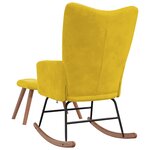 vidaXL Chaise à bascule avec repose-pied Jaune moutarde Velours