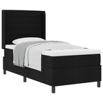 vidaXL Lit à ressorts avec matelas Noir 190 x 90 cm tissu
