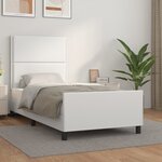 vidaXL Cadre de lit avec tête de lit Blanc 90x200 cm Similicuir