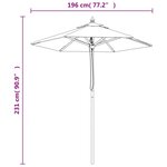vidaXL Parasol de jardin avec mât en bois noir 196x231 cm