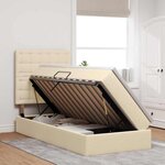 vidaXL Lit avec rangement et LED avec LED Crème 90 x 190 cm Polyester