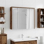 vidaXL Armoire Miroir de Salle de Bain Bois ancien 73 5 x 16 x 62 5 cm