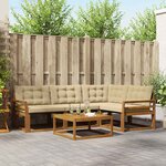vidaXL Ensemble de canapés d'extérieur 5 Pièces Naturel et Beige