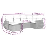 vidaXL Salon de jardin 6 Pièces avec coussins gris clair résine tressée
