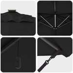 vidaXL Parasol Roma à Bras Déporté Noir  Noir 352 x 251 x 265 cm