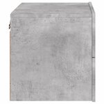 vidaXL Table de chevet murale avec lumières LED gris béton