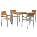 vidaXL Ensemble de salle à manger pour jardin 5 Pièces Gris et marron