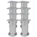 vidaXL Pieds ronds de canapé 8 Pièces Chrome 120 mm