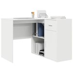 vidaXL Bureau d'angle avec tiroir Blanc 102 x 88 x 75 cm