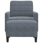 vidaXL Fauteuil avec repose-pied Gris foncé 60 cm Velours