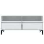 vidaXL Meuble TV blanc 100x34 5x44 5 cm bois d'ingénierie