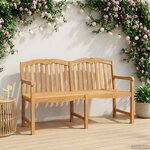 vidaXL Banc en Bois Sculpté en Rose 150 x 60 5 x 95 cm Naturel