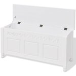 Banquette pouf tabouret meuble banc de rangement en style baroque blanc 3002032