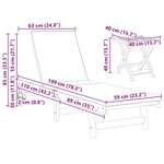 vidaXL Transat 3 Pièces Rouge 200 x 120 5 x 84 5 cm Bois d'acacia massif