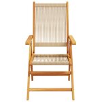 vidaXL Chaises de jardin lot de 2 beige bois d'acacia et polypropylène