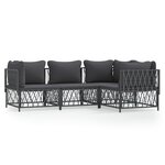 Salon de jardin meuble d'extérieur ensemble de mobilier avec coussins 4 pièces anthracite acier 02_0018292
