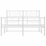 vidaXL Cadre de lit métal sans matelas et pied de lit blanc 120x190 cm