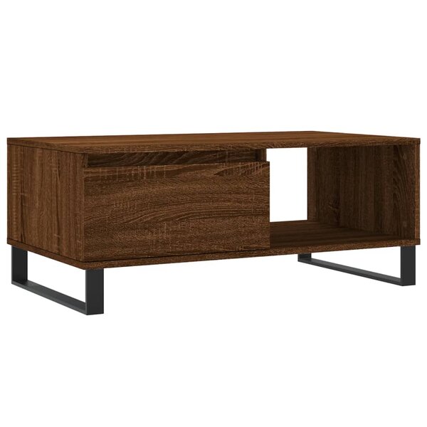 vidaXL Table basse Chêne marron 90x50x36 5 cm Bois d'ingénierie