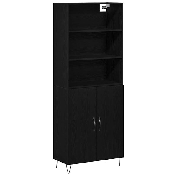 vidaXL Haut Armoire Montage mural 2 Pièces Chêne noir 70 x 34 x 180 cm