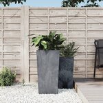 vidaXL Jardinière et intérieur amovible gris 21/49 L PP aspect béton