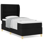 vidaXL Lit à ressorts avec matelas Noir 90x190 cm Tissu