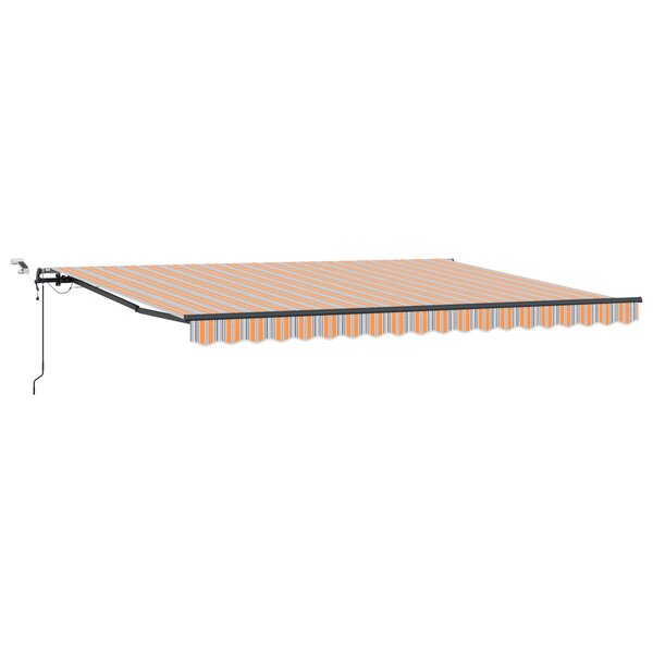 vidaXL Auvent rétractable auto avec rayures multicolores LED 450x350 cm