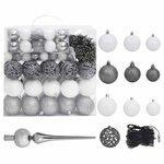 vidaXL Arbre de Noël artificiel pré-éclairé/boules pommes de pin 240cm