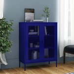 vidaXL Armoire de rangement Bleu marine 80x35x101 5 cm Acier