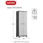Keter armoire de rangement avec étagères logico noir et gris 182 cm