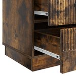 vidaXL Cabinet de chevet avec tiroir Chêne fumé 43 x 41 x 63 5 cm